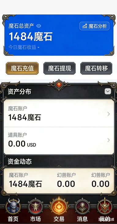 魔域私服新区角色升级界面